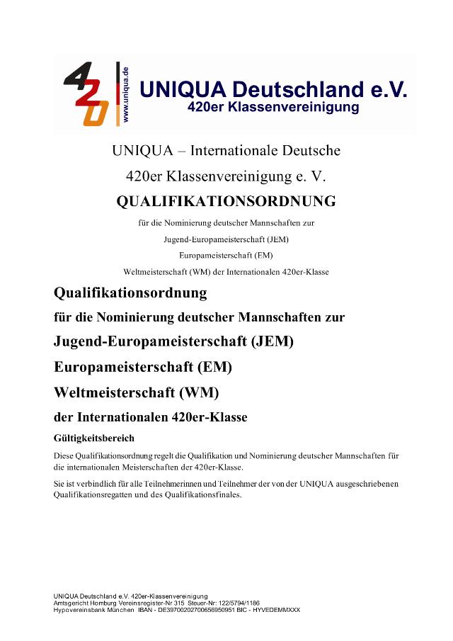 Vorschau erste Seite: Qualifikationsordnung 1.1